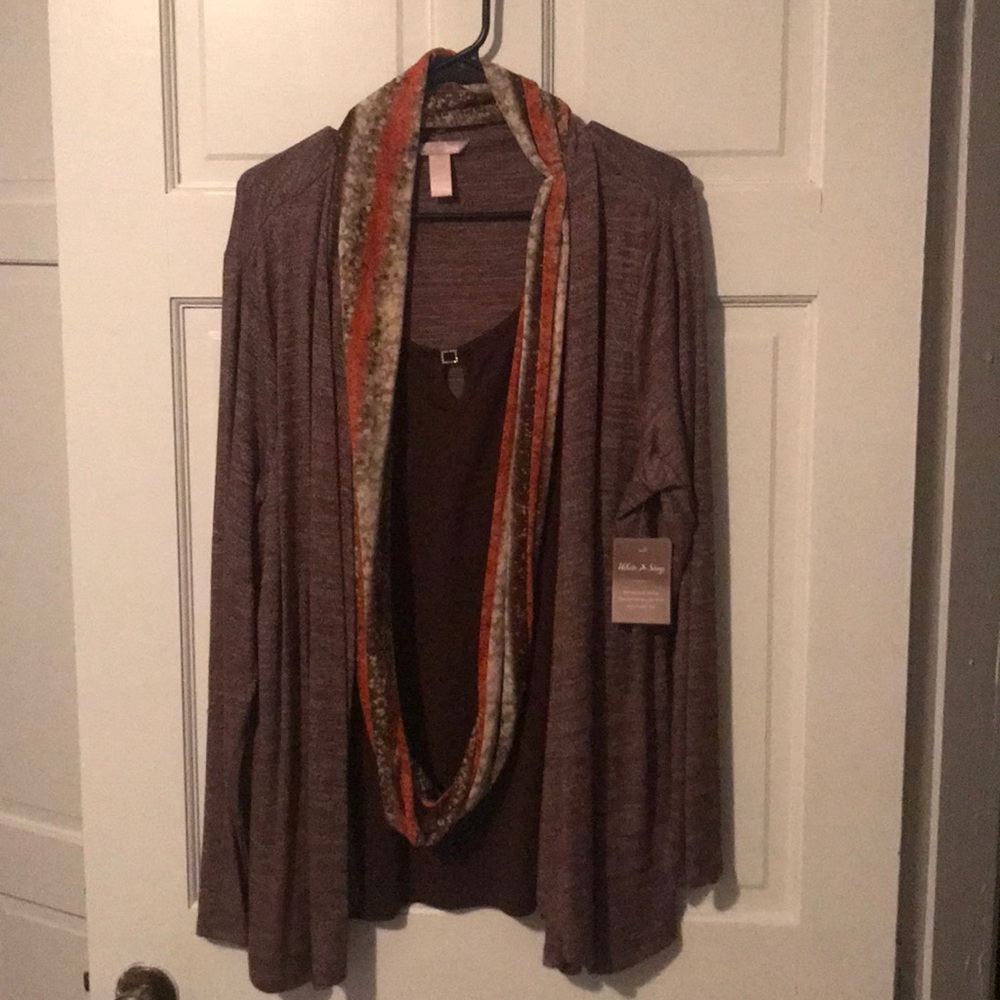 Cute layered blouse with scarf